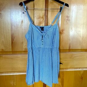 Torrid Babydoll Cami With Bow Detail & Shirring. Size 2, Blue/White Stripe. NWOT